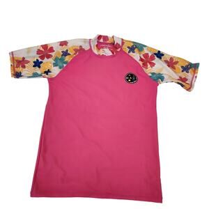 Maui and Suns Girls Pink Swimsuit Top Size Large